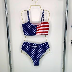 Stars and Stripes high waisted bathing suit